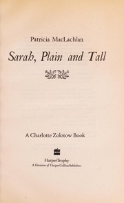 Sarah, Plain and Tall 표지